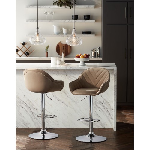 Alta Beige Tufted Adjustable Barstool